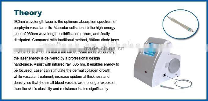 Portable 980nm Spider veins removal vascular removal diode laser machine