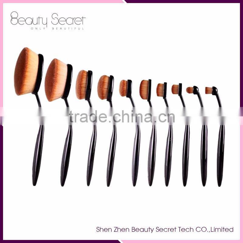 Private Cosmetic 10 Pcs Toothbrush Style Makeup Brush