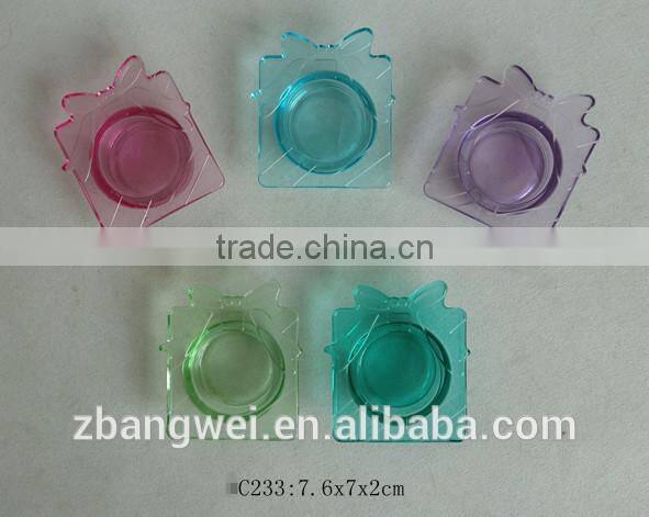 cap-shaped glass candle holder