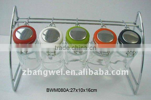 glass spice jar set