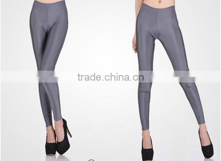 2014 Korean Sexy Ladies High Elastic Leggings Neon Shiny Bright Stretch Tights Colorful Leggings