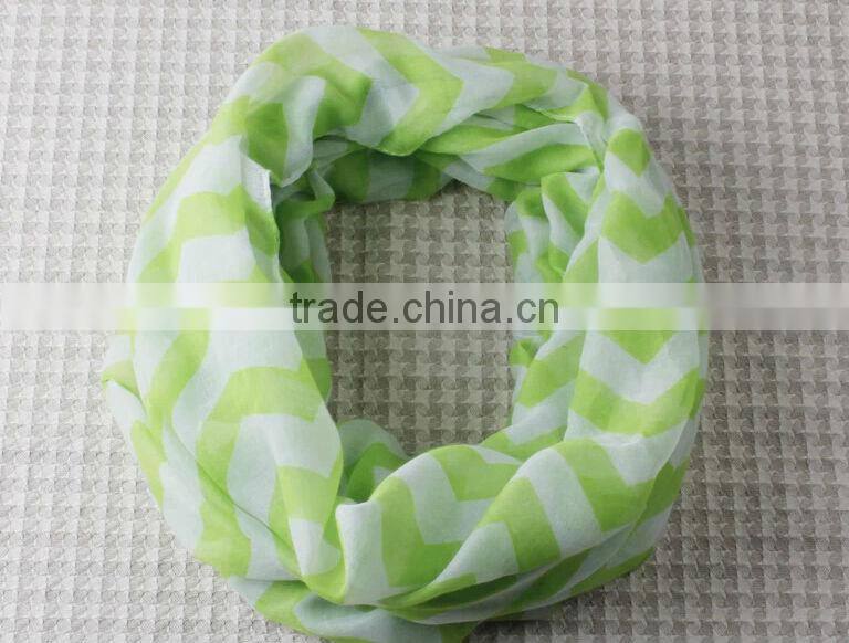15 colors New Women Infinity Chevron Block Circle Double Loop Wrap Voile Scarf Wholesale