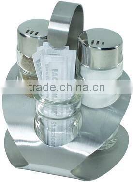 kitchenware glass condiment set spice canister set with wire rack