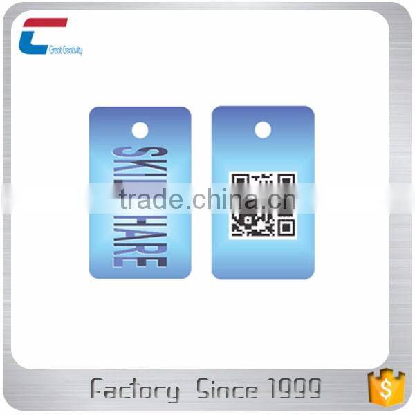 Irregular size pvc key tag plastic cards with QR Code