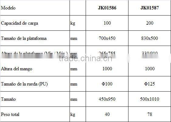 2016 new China factory price 200kg mobile stainless lift Table