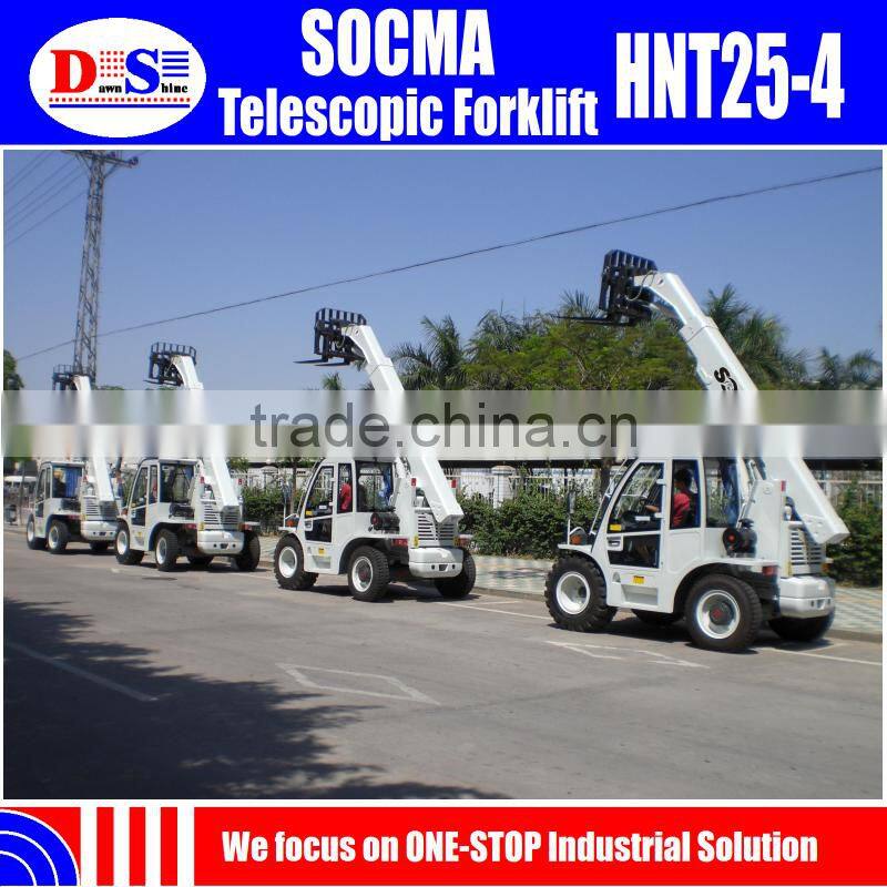 SOCMA HNT25-4 Small Telehandler 4 Wheel Drive China New Telescopic Forklift for Sale