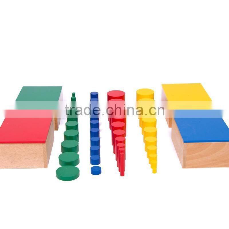 Educational toy colorful montessori material knobless Cylinders