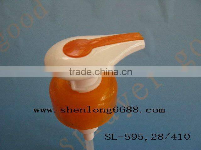 plastic lotion pump two molds in pump top(SL-595,28/410)