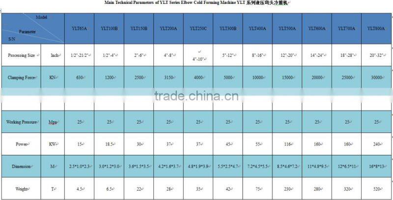 Elbow Cold Forming Machine ylt150B
