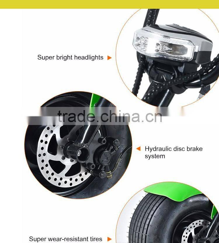 Leadway 60v 800w harley electric scooter e-scooter citycoco with handle bar(L16-08a)