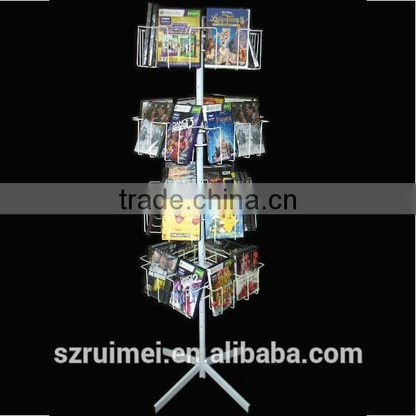 Supermarke floor-standing 4 Tier metal CD Display Rack