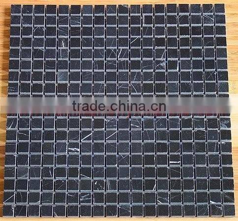 NATURAL JET BLACK MARBLE MOSAIC TILES