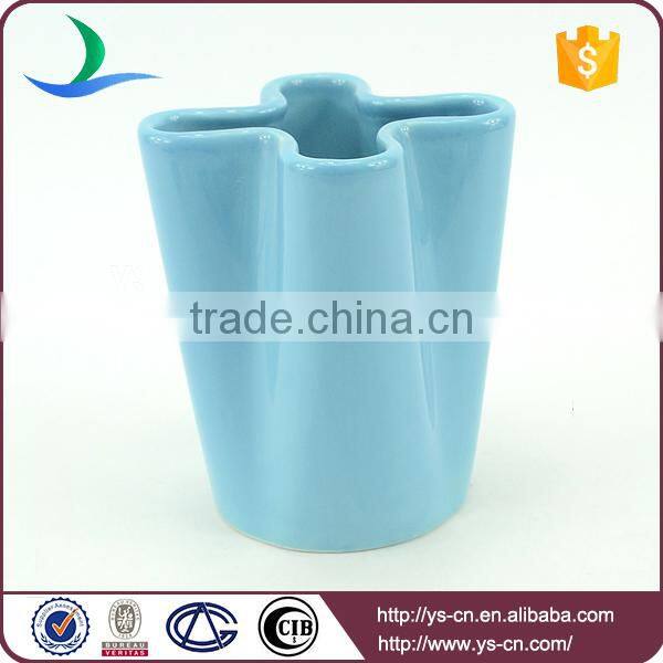 YSb40160-02 4 pcs unique shape ceramic bathroom set blue,bathroom set