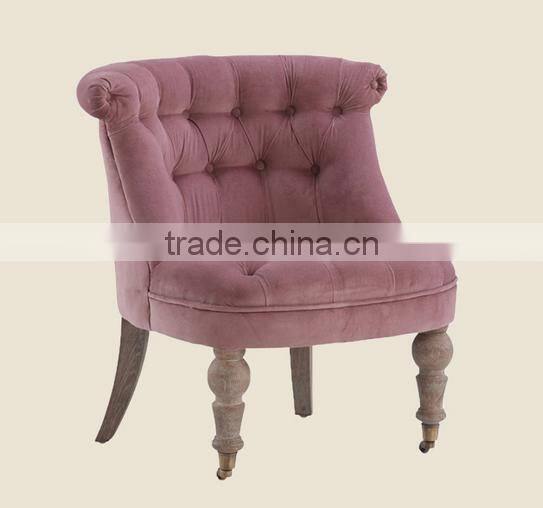 British Retro Design Button Tufted Upholstery Sofa Chair, Replica Furniture Living Room Armless Single Sofa