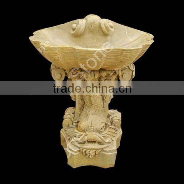 Classical Stone Washing Basin Carved with Fish