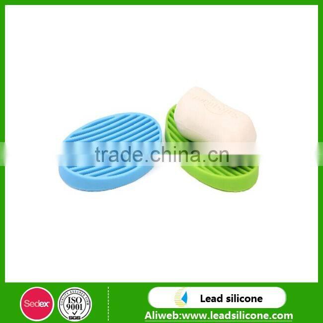 Silicone Oval Shape Shower Soap Saver Dish Holder