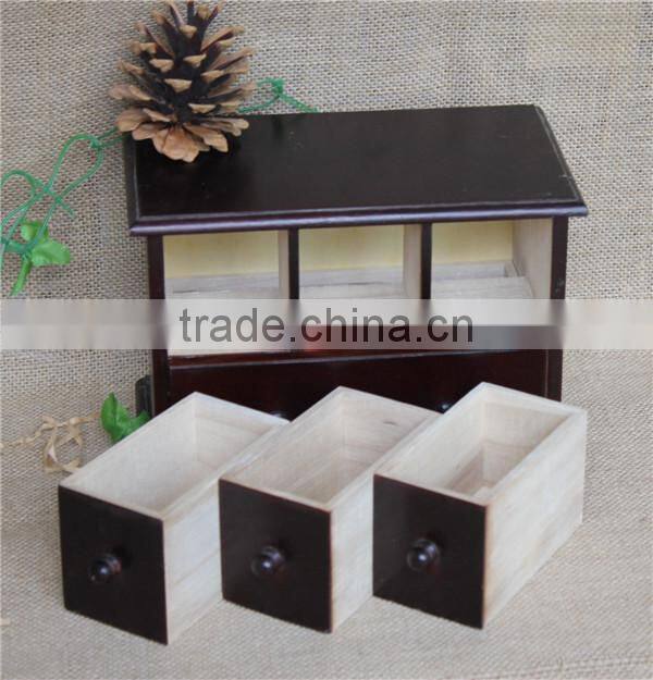 Painting handmade many small drawers wood craft mini cabinet