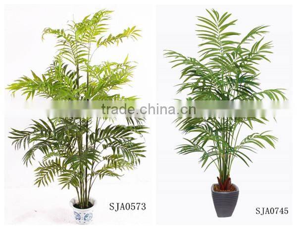 SJ12001159 Garden ornamental plastic palm tree with steel stand