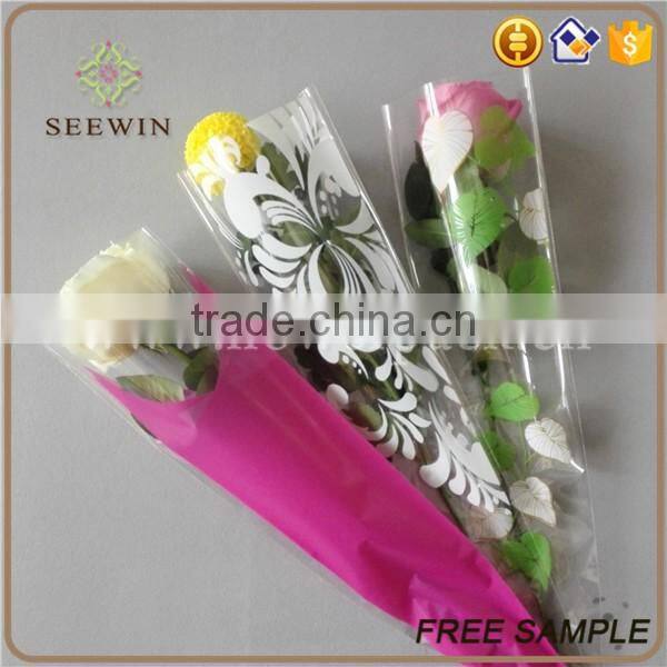 new pattern bopp film single rose flower sleeve