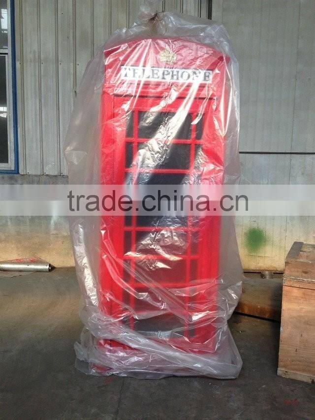 London Classical Public Steel Telephone Booth / Cast Iron Telephone Booth