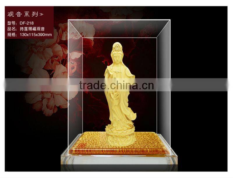 Hot Product 2014 24K Gold Plated Promotion gift Buddha statue in display box WS336-DF032