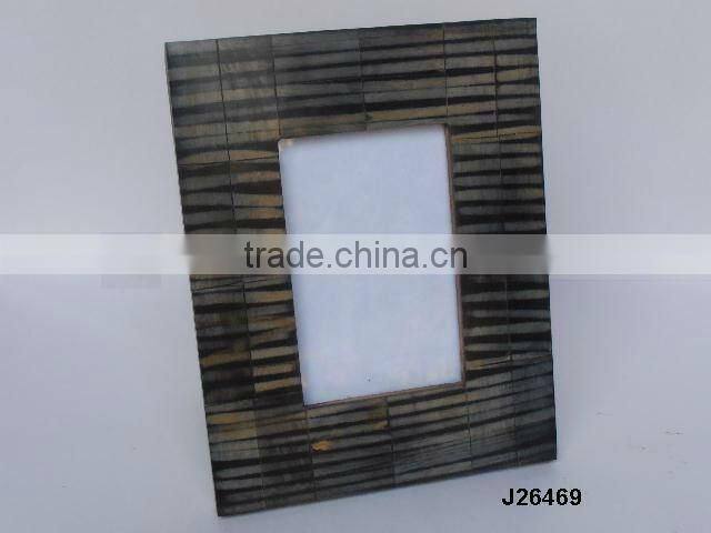 Wooden Photo frame with brass inlay repeat patterns