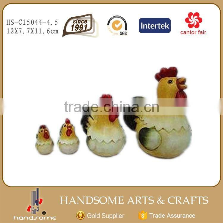 4.5 Inch Resin Lifelike Home Decoration Animal Rooster Sculpture
