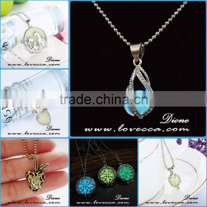 Glowing in dark brass necklace Pendant Personalized jewelry glowing pendant