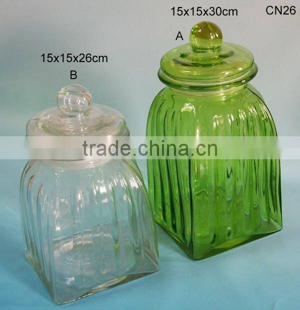 clock shaped glass storage jar