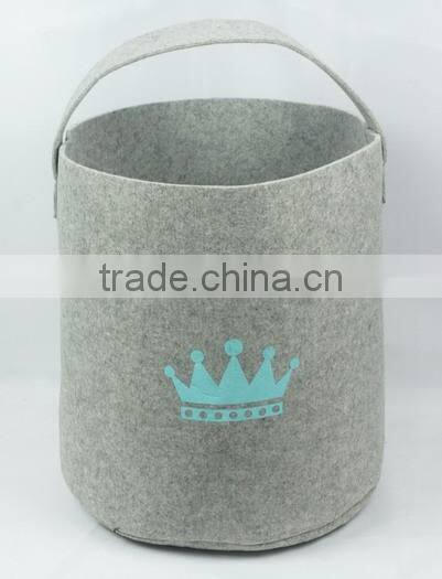 Fashional Grey Felt Magazine Newspaper Storage Basket(Medium)