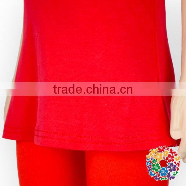 Wholesale Baby Girls Tank Top Plain Flower Clothes Red And Coral Singlet Clothes