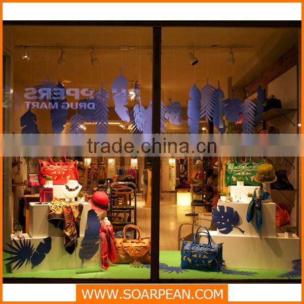 Hanging acrylic artificial leaves for store decoration