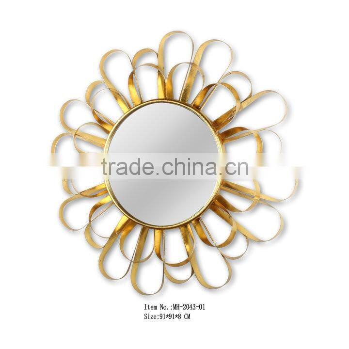 Flower shaped wall hanging mirror/ Iron decorative mirror