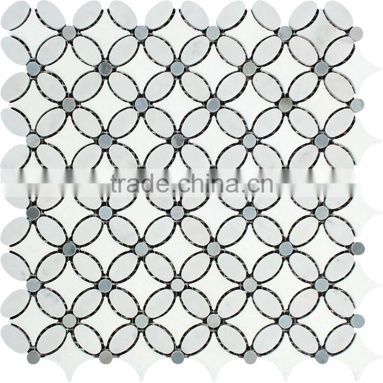 MM-CV296 Ecofriendly irregular natural stone marble flower mosaics