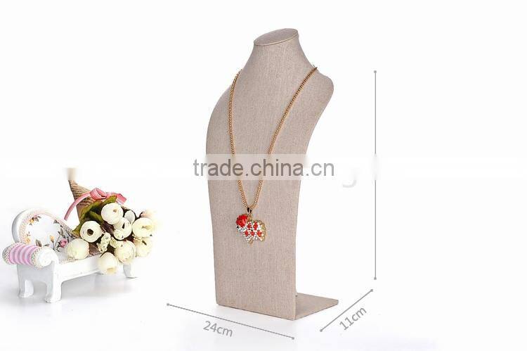 Linen jewelry display stand for necklace