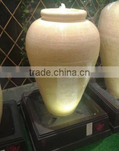 household/SPA resin craft decoration yellow vase pot sandstone water fountain