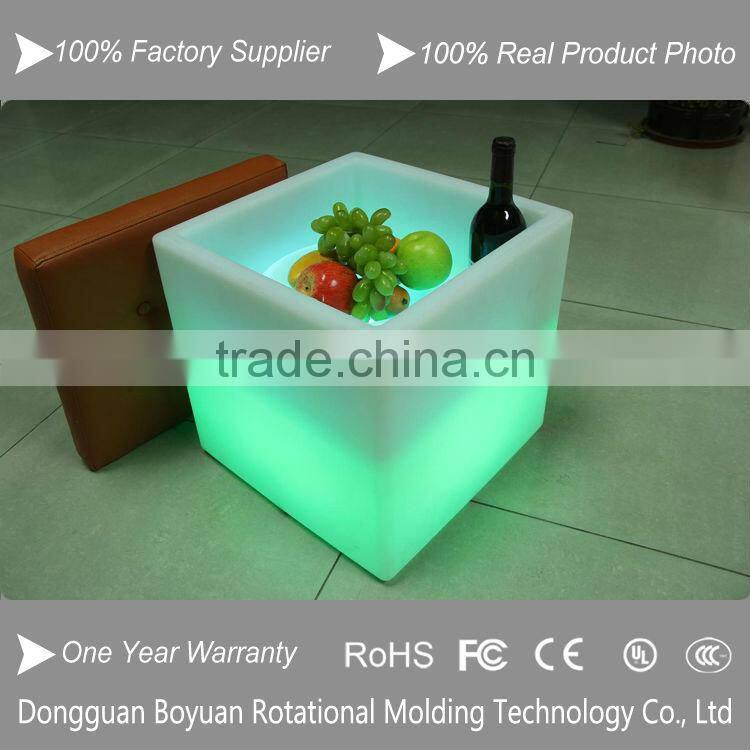 cubic shaped glowing balcony flower pots