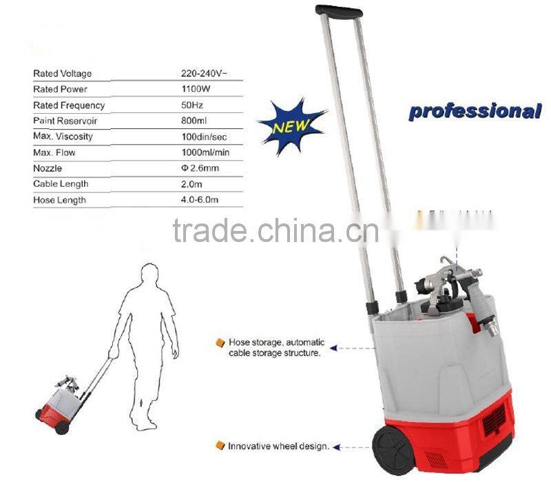 1200w Professional Double Tube Trolley Power Painting Sprayer Electric Paint Spray Gun