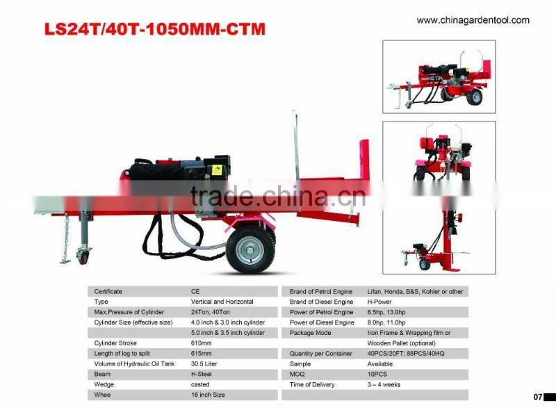Good quality cheap price wholesaler 24T Mechanical Log Splitter, petrol engine cheap log splitter for sale
