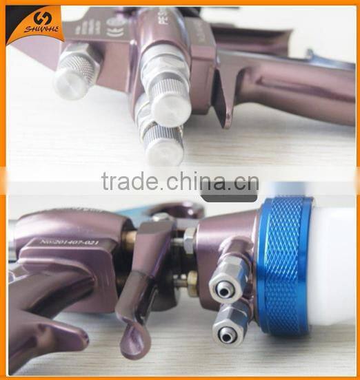 SAT1202 Nano Chrome PE Silver Dual Head Professional Paint Gun 5