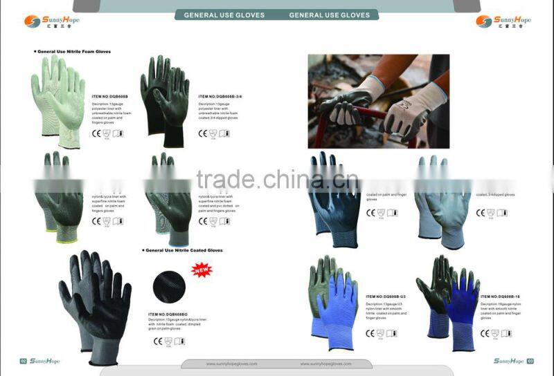 Durable cheap price nitrile coated glove