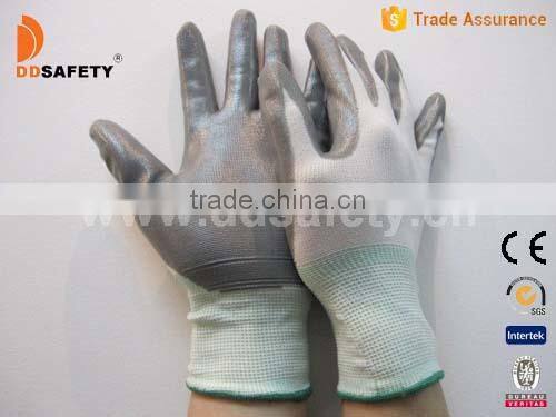DDSAFETY Hot Sale In 2017 Grey Nitrile Coated Glove
