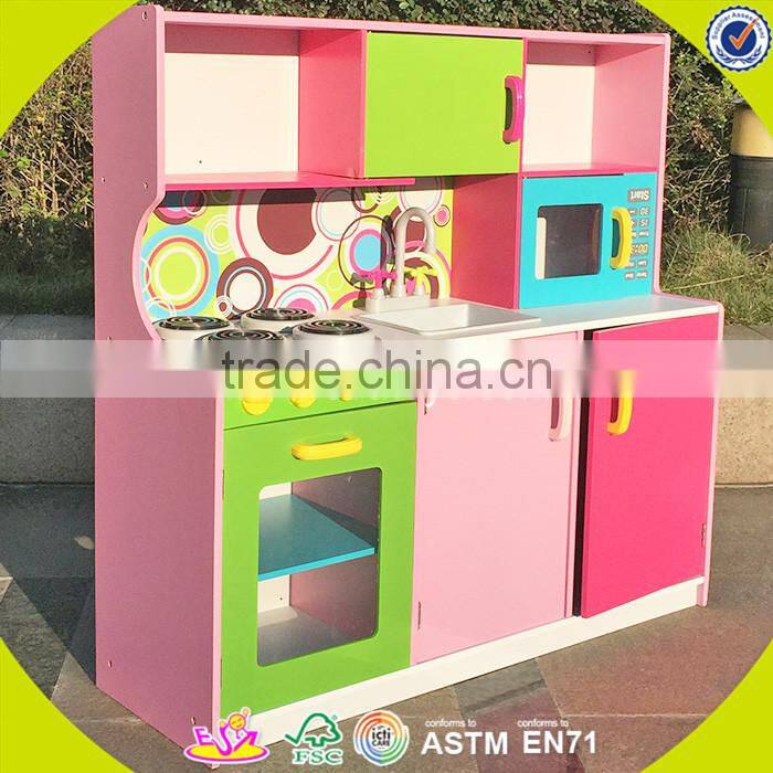 Wholesale preschool kitchen furniture toy, wooden pretend kitchen toy, best design children wooden pretend kitchen toy W10C273