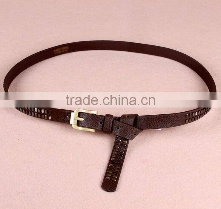 Wholesale new style women lady waist belt PU faux leather belt with two row rivet