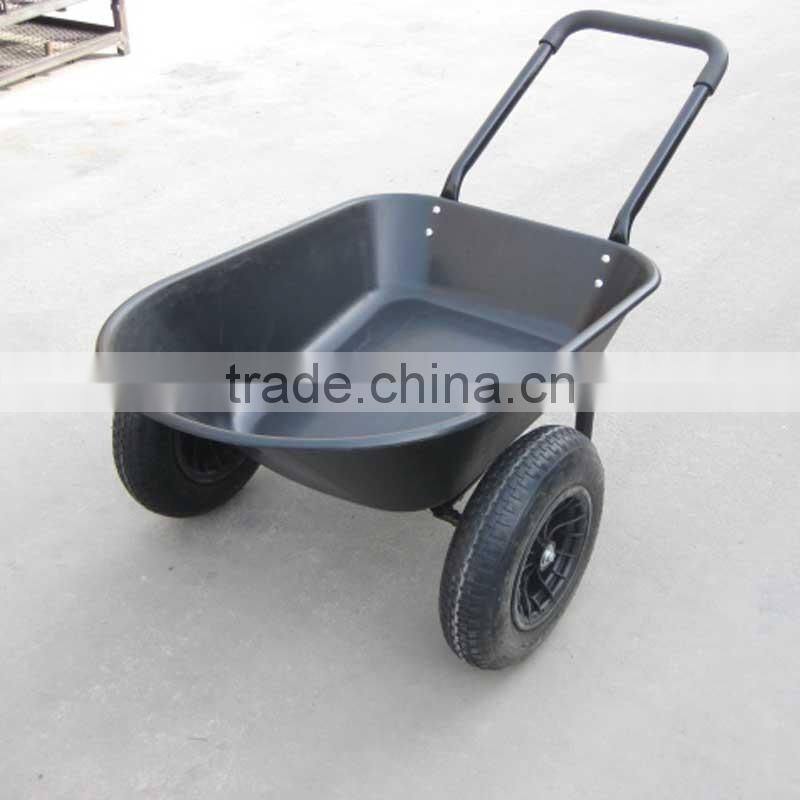 78Liter Double Wheel Poly Tray Wheelbarrow