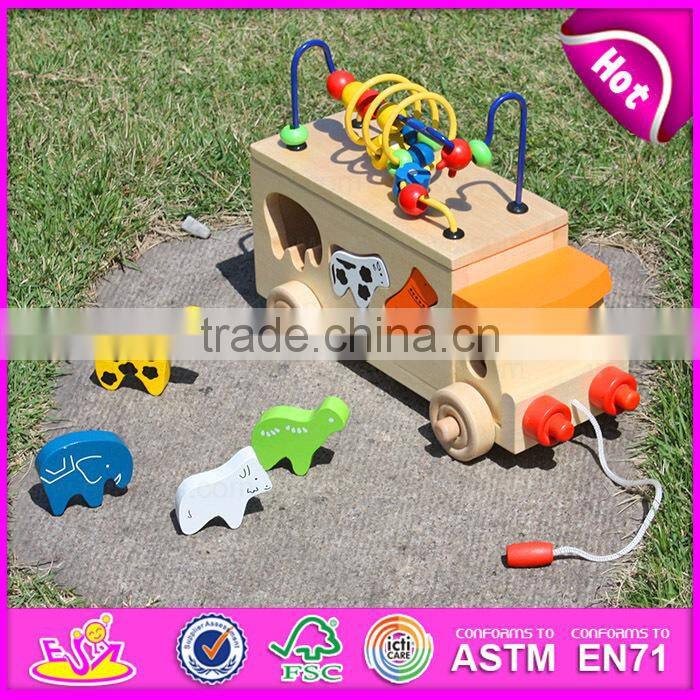 2015 Colorful wooden toy blocks train for kids,Fashionable children 18PCS Wooden toy train,Lovely Baby Wooden Toy Train W05C014
