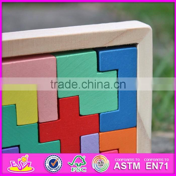 2016 new design children educational toy wooden tetris puzzle W14A179