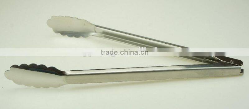 39060 12 Inch Heavy New Mould Stainless Steel Kitchen Tongs BBQ Grill Food salad Tongs