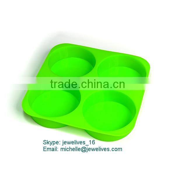 Best quality christmas items silicone 4 cup muffin pan