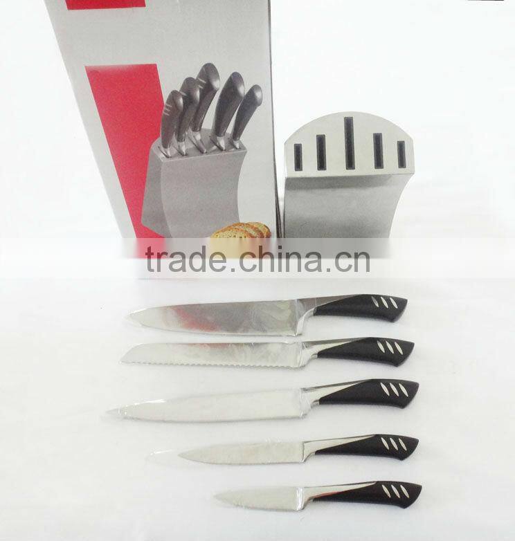 5 pcs kitchen knife with knife stainless steel holder